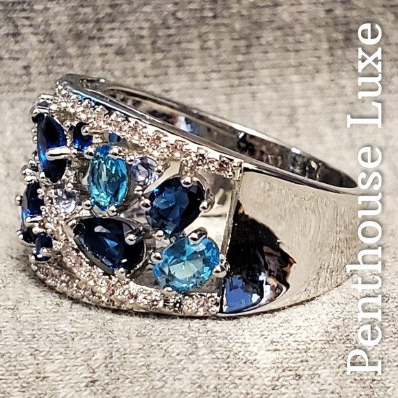Shades of Blue Silver Ring - Picture 3 of 6